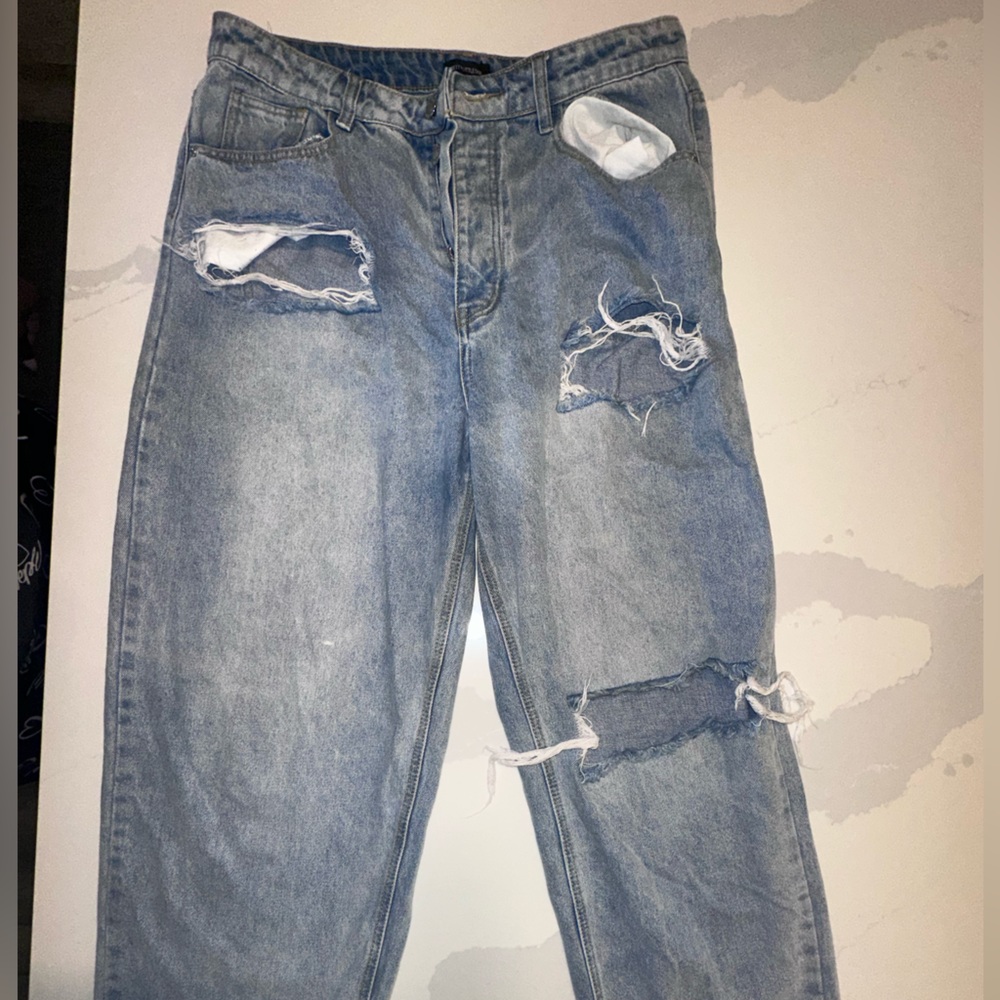 PrettyLittleThing Light Blue Denim Jeans